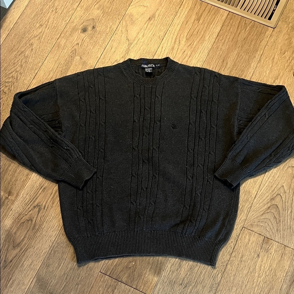NAUTICA vintage cotton cable knit sweater, size large